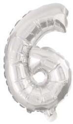  Mini 6-os Silver szám Fólia lufi 35 cm (PNN89803) - sandori