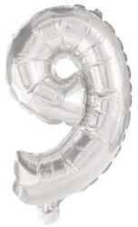  Óriás 9-es Silver szám fólia lufi 85 cm (PNN91203)