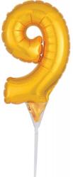  Arany Gold 9-es szám fólia lufi tortára 15 cm (DPA3735701)