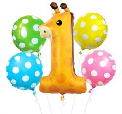  Zsiráf Dots fólia lufi 5 db-os szett (MLG143218)