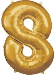  Arany Gold óriás szám fólia lufi 8-as, 83x55 cm (DPA9906273) - sandori