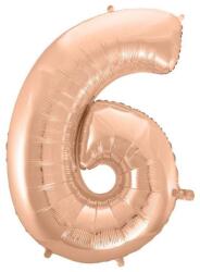  Rose Gold 6-os szám fólia lufi 92 cm (MLG106343) - sandori