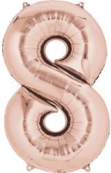  Színes Rose Gold óriás szám fólia lufi 8-as 86x53 cm (DPA3621901) - sandori