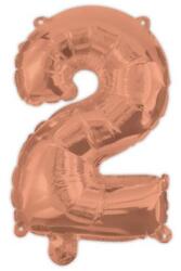  Színes Rose Gold 2-es szám fólia lufi 95 cm (PNN92478)