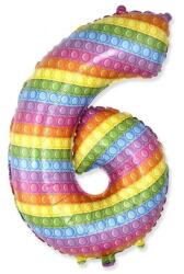  Pop It 6-os szám fólia lufi 69 cm (WP) (MLG312942)