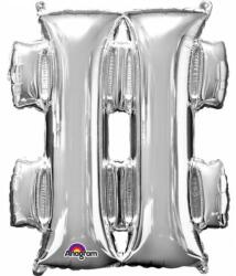  Ezüst Silver mini fólia lufi hashtag ikon 33 cm (DPA3306601) - sandori