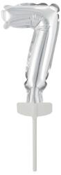  Ezüst Silver 7-es szám fólia lufi tortára 13 cm (DPA9912691) - sandori