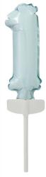  Kék Pastel 1-es szám fólia lufi tortára 13 cm (DPA9912704) - sandori