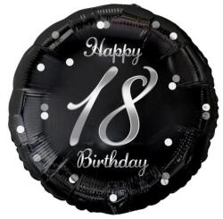  Happy Birthday 18 B&C Silver fólia lufi 36 cm (MLG154993)