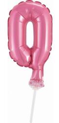  Rózsaszín 0-ás Pink szám fólia lufi tortára 13 cm (MLG113501) - sandori