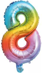  Színes Multicolour Metallic mini 8-as szám fólia lufi 35 cm (PNN92731) - sandori