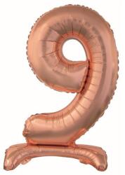  Rose Gold 9-es szám fólia lufi talppal 74 cm (MLG143461) - sandori