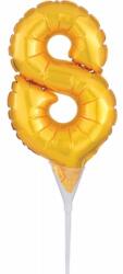  Arany Gold 8-as szám fólia lufi tortára 15 cm (DPA3735601) - sandori