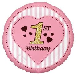  Első születésnap Pink fólia lufi 36 cm (MLG151992) - sandori