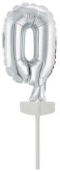  Ezüst Silver 0-ás szám fólia lufi tortára 13 cm (DPA9912684) - sandori