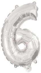 Ezüst Silver 6-os szám fólia lufi 95 cm (PNN92472) - sandori