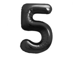  Fekete 5-ös B&C Matt Black szám fólia lufi 85 cm (MLG189001) - sandori