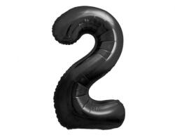  Fekete 2-es B&C Matt Black szám fólia lufi 85 cm (MLG188943) - sandori
