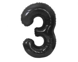  Fekete 3-as B&C Matt Black szám fólia lufi 85 cm (MLG188950) - sandori