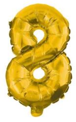  Arany Gold mini 8-as szám fólia lufi 33 cm (PNN89649) - sandori
