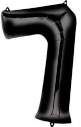  Fekete Black óriás szám fólia lufi 7-es, 88x55 cm (DPA3014601) - sandori