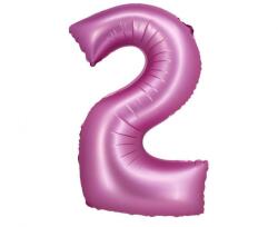  Rózsaszín Satin Pink 2-es szám fólia lufi 76 cm (MLG144925)