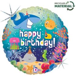  Happy Birthday Ocean Holo fólia lufi 46 cm (GBB36559H) - sandori