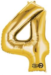  Arany Gold óriás 4-es szám fólia lufi 91x60 cm (DPA2825001)