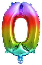  Színes Multicolour Metallic mini 0-ás szám fólia lufi 33 cm (PNN92733) - sandori