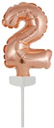  Színes Rose Gold 2-es szám fólia lufi tortára 13 cm (DPA9912696)