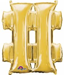  Arany Gold mini fólia lufi hashtag ikon 33 cm (DPA3306701)