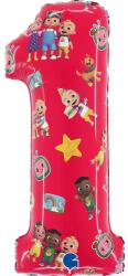  CoComelon Red 1-es szám fólia lufi 66 cm (GBBL271) - sandori