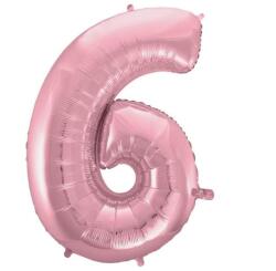  Rózsaszín Light Pink 6-os szám fólia lufi 92 cm (MLG109313)