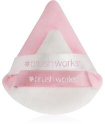 Brushworks Triangular Powder Puff Duo puf pentru pudra