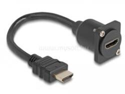 Delock D-típusú HDMI kábel apa anya fekete 20 cm (DL87966) (DL87966)