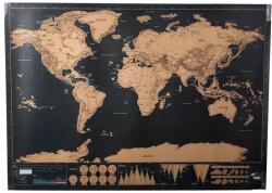 Nativa Karparós világtérkép utazóknak, 82 x 59 cm, fekete-barna (vrk18183)