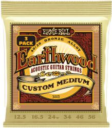 Ernie Ball 3005 Earthwood Custom Medium 80/20 Bronze 3-Pack