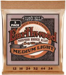 Ernie Ball 3546 Earthwood Phosphor Bronze Medium-Light 3 Pack