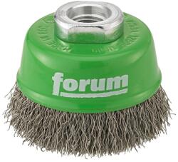 Forum Perie oala Forum, fir ondulat inox 0.3mm, M14, 80mm (4317784861571) - bricolaj-mag