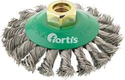Fortis Perie conica Fortis, fir rasucit inox 0.5mm, M14, 100mm (4317784780919) - bricolaj-mag