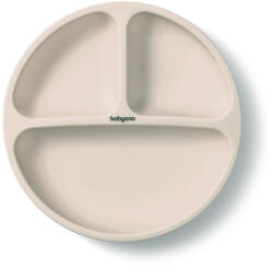 BABYONO szilikon tányér tapadókoronggal - beige 6h+