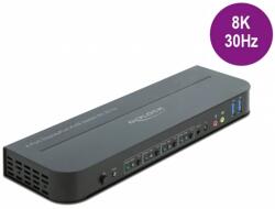 DELOCK DisplayPort 1.4 KVM switch 8K 30 Hz USB 3.0-vel és audióval v2 (11484)