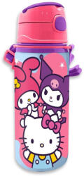  Hello Kitty Friends Alumínium Szívószálas Kulacs Akasztóval 600 ml