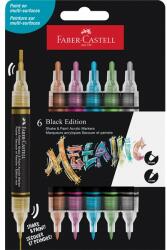 Faber-Castell Black Edition Shake&Paint Metál 6 db kétvégű akrilfilctoll készlet (FC285517) - officedepot