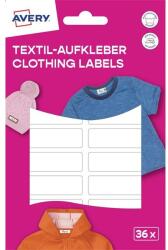 AVERY ETVET36 iskolai kézzel írható 45x13 mm 36 db fehér textil öntapadós címke (ETVET36) - pcx
