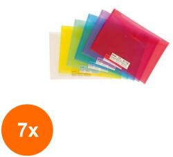 SPREE Set 7 x Mapa A4 cu Buton, Galben (HOK-7xKH-SP76105)