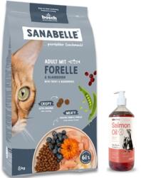  marka niezdefiniowana BOSCH Sanabelle Adult pisztráng 8kg + Lab-V lazacolaj 100% kutyáknak és macskáknak minden korosztály számára