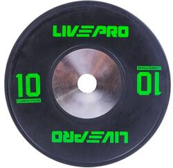 LIVEPRO - Rubber Black Competition Bumper Plate - Gumirozott Súlytárcsa - 20 Kg Súlytárcsa