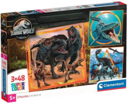 Clementoni 25314 Super Color 3 az 1-ben puzzle - Jurassic World (3x48 db) (25314)