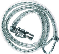 Kerbl ham de legare cu lanț și acoperire PVC, cu cârlig pentru panică și carabină (140 cm)